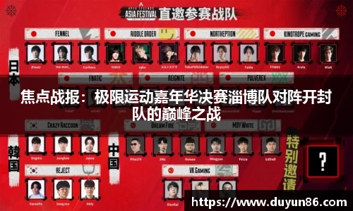焦点战报：极限运动嘉年华决赛淄博队对阵开封队的巅峰之战